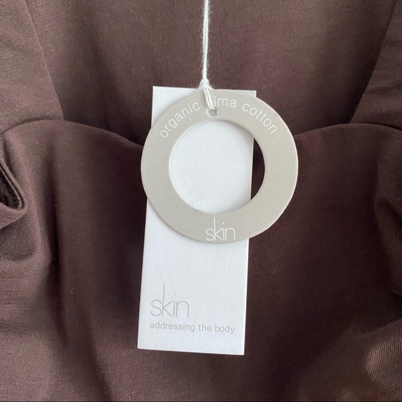 New Skin Organics Venus Bodysuit Clove Brown Square Neck Tank Top Thong Small - Picture 5 of 6